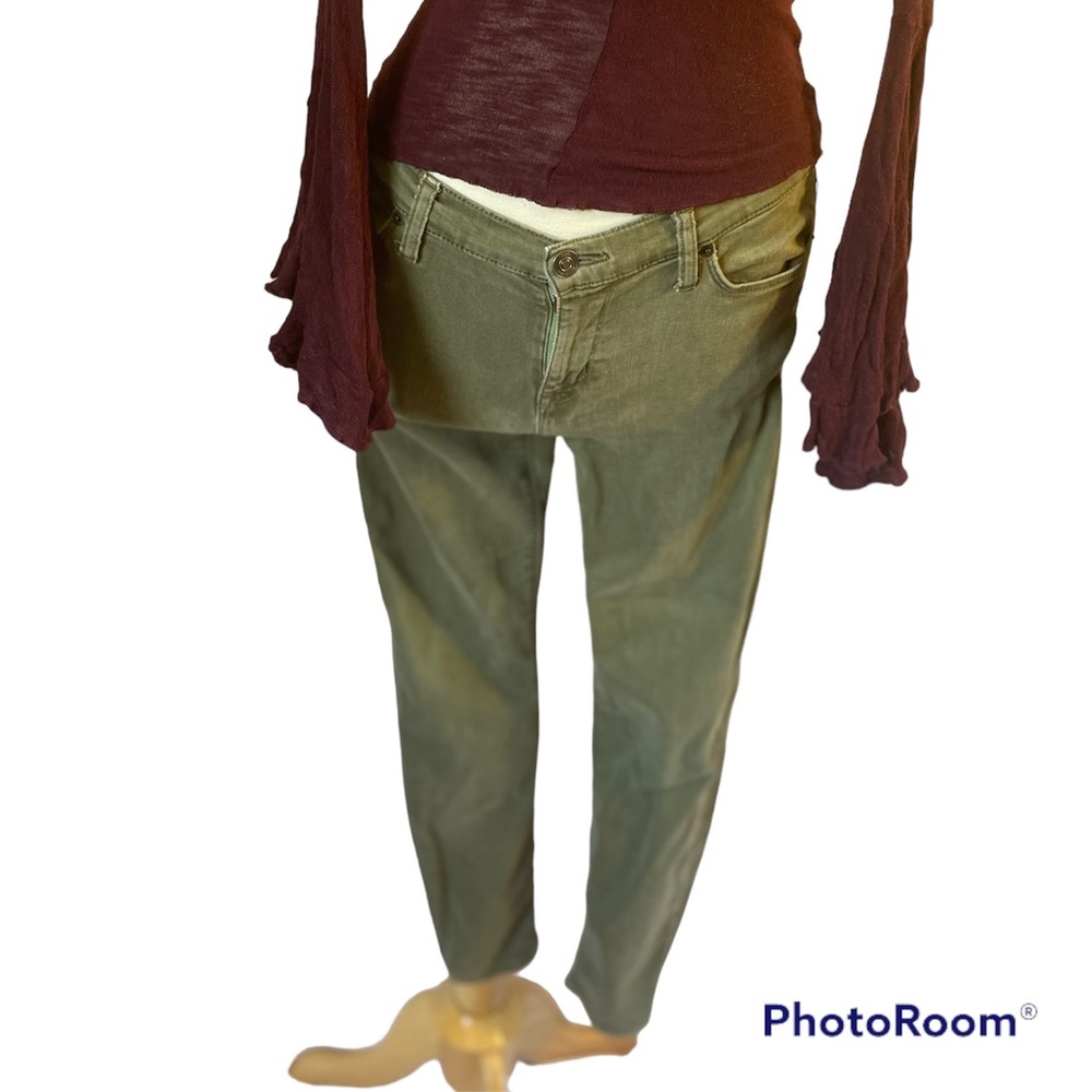 Hudson Krista Ankle Super Skinny Green Denim Stretchy Jeans